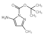 5-氨基-3-甲基-1H-吡唑-1-羧酸叔丁酯结构式