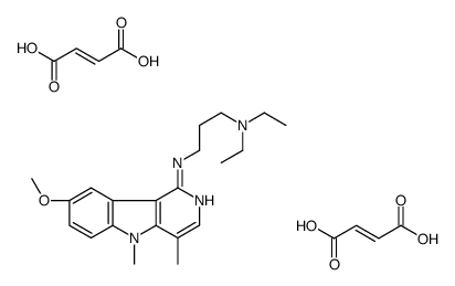 (E)-but-2-enedioic acid,N',N'-diethyl-N-(8-methoxy-4,5-dimethylpyrido[4,3-b]indol-1-yl)propane-1,3-diamine Structure
