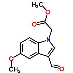 Methyl (3-formyl-5-methoxy-1H-indol-1-yl)acetate结构式