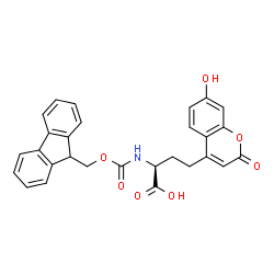 Fmoc-(7-hydroxycoumarin-4-yl)-ethyl-Gly-OH, Fmoc-(uMbellifer-4-yl)-ethyl-Gly-OH Structure