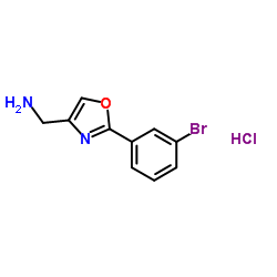 1-[2-(3-Bromophenyl)-1,3-oxazol-4-yl]methanamine hydrochloride (1:1)结构式