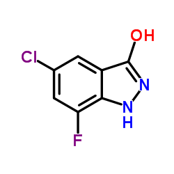 5-Chloro-7-fluoro-1,2-dihydro-3H-indazol-3-one结构式