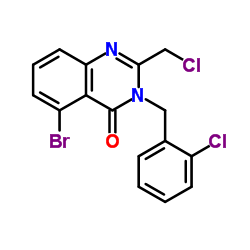 5-Bromo-3-(2-chlorobenzyl)-2-(chloromethyl)-4(3H)-quinazolinone结构式