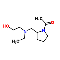 1-(2-{[Ethyl(2-hydroxyethyl)amino]methyl}-1-pyrrolidinyl)ethanone结构式