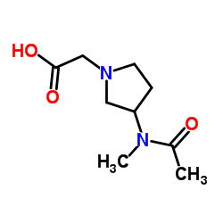 {3-[Acetyl(methyl)amino]-1-pyrrolidinyl}acetic acid结构式