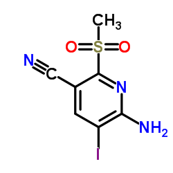 6-Amino-5-iodo-2-(methylsulfonyl)nicotinonitrile Structure