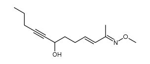 (3E)-7-hydroxydodec-3-en-8-yn-2-one O-methyl oxime结构式