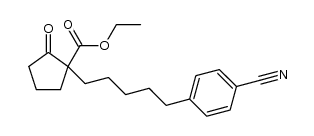 ethyl 1-(5-(4-cyanophenyl)pentyl)-2-oxocyclopentanecarboxylate结构式