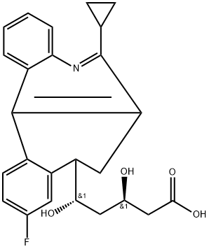 Benzo[k]phenanthridine-8-pentanoic acid, 6-cyclopropyl-10-fluoro-7,8-dihydro-β,δ-dihydroxy-, (βR,δS,8S)- Structure