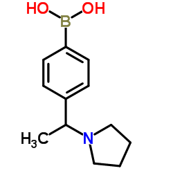 {4-[1-(1-Pyrrolidinyl)ethyl]phenyl}boronic acid structure