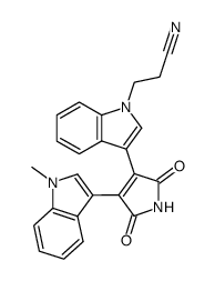 3-(1-cyanoethyl-3-indolyl)-3-(1-methyl-3-indolyl)maleimide Structure