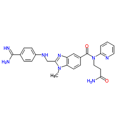 N-(3-Amino-3-oxopropyl)-2-{[(4-carbamimidoylphenyl)amino]methyl}-1-methyl-N-(2-pyridinyl)-1H-benzimidazole-5-carboxamide Structure