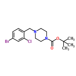 2-Methyl-2-propanyl 4-(4-bromo-2-chlorobenzyl)-1-piperazinecarboxylate结构式