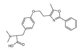 (2S)-2-(dimethylamino)-3-[4-[2-(5-methyl-2-phenyl-1,3-oxazol-4-yl)ethoxy]phenyl]propanoic acid Structure