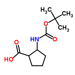 2-((叔丁氧基羰基)氨基)环戊烷甲酸结构式