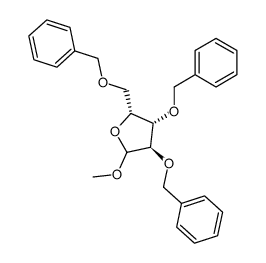 2,3,5-tri-O-benzyl-1-O-methyl-D-xylofuranoside结构式