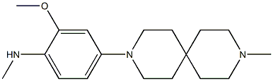 2-甲氧基-N-甲基-4-{9-甲基-3,9-二氮杂螺[5.5]十一烷-3-基}苯胺结构式