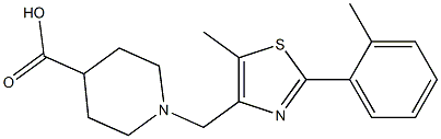 1-((5-methyl-2-(o-tolyl)thiazol-4-yl)methyl)piperidine-4-carboxylic acid Structure