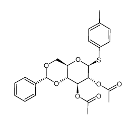 4-methylphenyl 2,3-di-O-acetyl-4,6-O-benzylidene-1-thio-β-D-glucopyranoside结构式