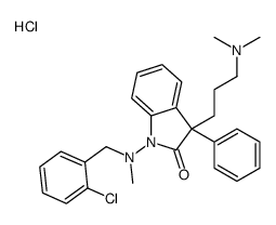 3-[1-[(2-chlorophenyl)methyl-methylamino]-2-oxo-3-phenylindol-3-yl]propyl-dimethylazanium,chloride Structure