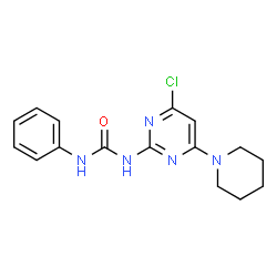 N-(4-CHLORO-6-PIPERIDINO-2-PYRIMIDINYL)-N'-PHENYLUREA结构式