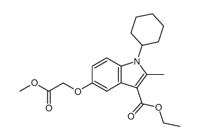 1-cyclohexyl-3-carbethoxy-5-methoxycarbonylmethoxy-2-methylindole结构式
