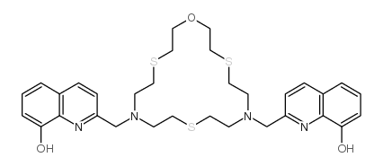 2,2'-[1-OXA-4,10,16-TRITHIA-7,13-DIAZACYCLOOCTADECANE-7,13-DIYLBIS(METHYLENE)]BIS-8-QUINOLINOL structure