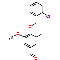 4-[(2-Chlorobenzyl)oxy]-3-iodo-5-methoxybenzaldehyde Structure