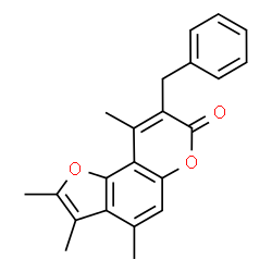 8-benzyl-2,3,4,9-tetramethylfuro[2,3-f]chromen-7-one结构式