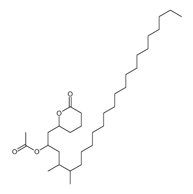 Tetrahydro-6-(2-acetoxy-4,5-dimethyltricosyl)-2H-pyran-2-one structure