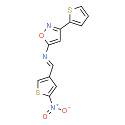 1-(5-nitrothiophen-3-yl)-N-(3-thiophen-2-yloxazol-5-yl)methanimine结构式