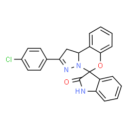 2-(4-chlorophenyl)-1,10b-dihydrospiro[benzo[e]pyrazolo[1,5-c][1,3]oxazine-5,3-indolin]-2-one结构式