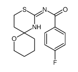 4-fluoro-N-(7-oxa-3-thia-1-azaspiro[5.5]undec-1-en-2-yl)benzamide Structure