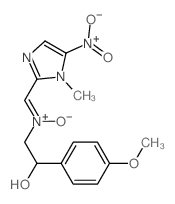 (Z)-[2-hydroxy-2-(4-methoxyphenyl)ethyl]-[(1-methyl-5-nitro-imidazol-2-yl)methylidene]-oxido-azanium structure