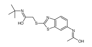 2-[(6-acetamido-1,3-benzothiazol-2-yl)sulfanyl]-N-tert-butylacetamide结构式