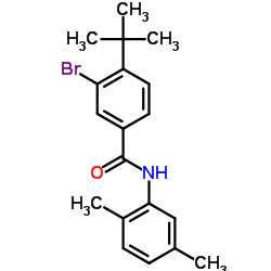 3-Bromo-N-(2,5-dimethylphenyl)-4-(2-methyl-2-propanyl)benzamide结构式