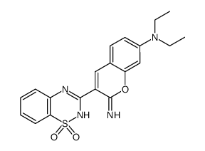 [3-(1,1-Dioxo-1,2-dihydro-1λ6-benzo[1,2,4]thiadiazin-3-yl)-2-imino-2H-chromen-7-yl]-diethyl-amine结构式