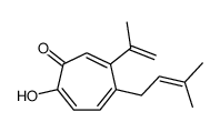 2-Hydroxy-5-(3-methyl-2-butenyl)-4-(1-methylethenyl)-2,4,6-cycloheptatrien-1-one结构式