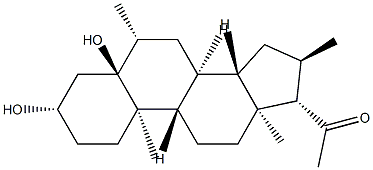 3β,5-Dihydroxy-6β,16α-dimethyl-5α-pregnan-20-one结构式