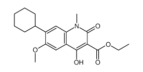 7-Cyclohexyl-4-hydroxy-6-methoxy-1-methyl-2-oxo-1,2-dihydro-quinoline-3-carboxylic acid ethyl ester结构式