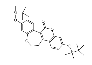 2,8-bis(tert-butyldimethylsilyloxy)-11,12-dihydro-6,13-dioxabenzo[3,4]cyclohepta[1,2-a]naphthalene-5-one Structure