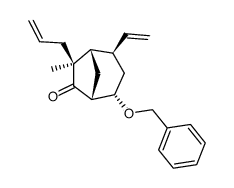 (1S,2R,4S,5R,7S)-7-allyl-4-(benzyloxy)-7-methyl-2-vinylbicyclo[3.2.1]octan-6-one结构式