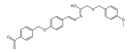 2-[(4-methoxyphenyl)methylsulfanyl]-N-[(E)-[4-[(4-nitrophenyl)methoxy]phenyl]methylideneamino]acetamide结构式