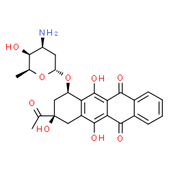 (7R-cis)-9-Acetyl-7-((3-amino-2,3,6-trideoxy-alpha-L-lyxo-hexopyranosy l)oxy)-7,8,9,10-tetrahydro-6,9,11-trihydroxy-5,12-naphthacenedione Structure