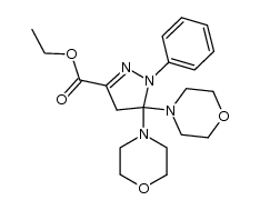 5,5-di-morpholin-4-yl-1-phenyl-4,5-dihydro-1H-pyrazole-3-carboxylic acid ethyl ester结构式