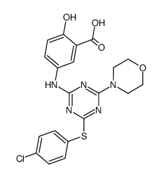 5-[4-(4-chloro-phenylsulfanyl)-6-morpholin-4-yl-[1,3,5]triazin-2-ylamino]-2-hydroxy-benzoic acid Structure