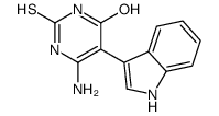 6-amino-5-(1H-indol-3-yl)-2-sulfanylidene-1H-pyrimidin-4-one结构式