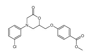 4-[4-(3-chloro-phenyl)-6-oxo-morpholin-2-ylmethoxy]-benzoic acid methyl ester结构式