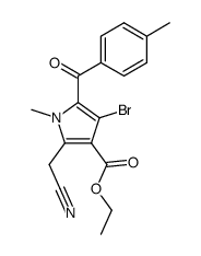 4-bromo-2-cyanomethyl-1-methyl-5-(4-methyl-benzoyl)-pyrrole-3-carboxylic acid ethyl ester结构式