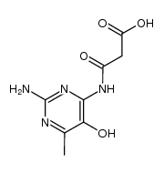N-(2-amino-5-hydroxy-6-methyl-pyrimidin-4-yl)-malonamic acid结构式